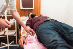 Patient undergoing infusion therapy